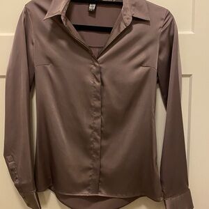 Express Women's Satin Mauve Portofino Blouse